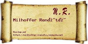 Milhoffer Renátó névjegykártya