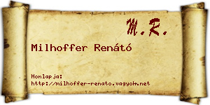 Milhoffer Renátó névjegykártya